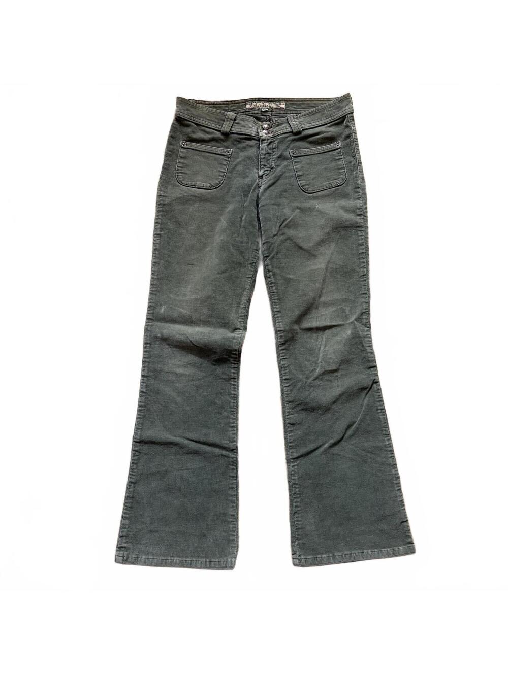 Vintage 90s Y2K Bella Dahl Micro Corduroy Pants Jeans Low Rise Flare Women's 28